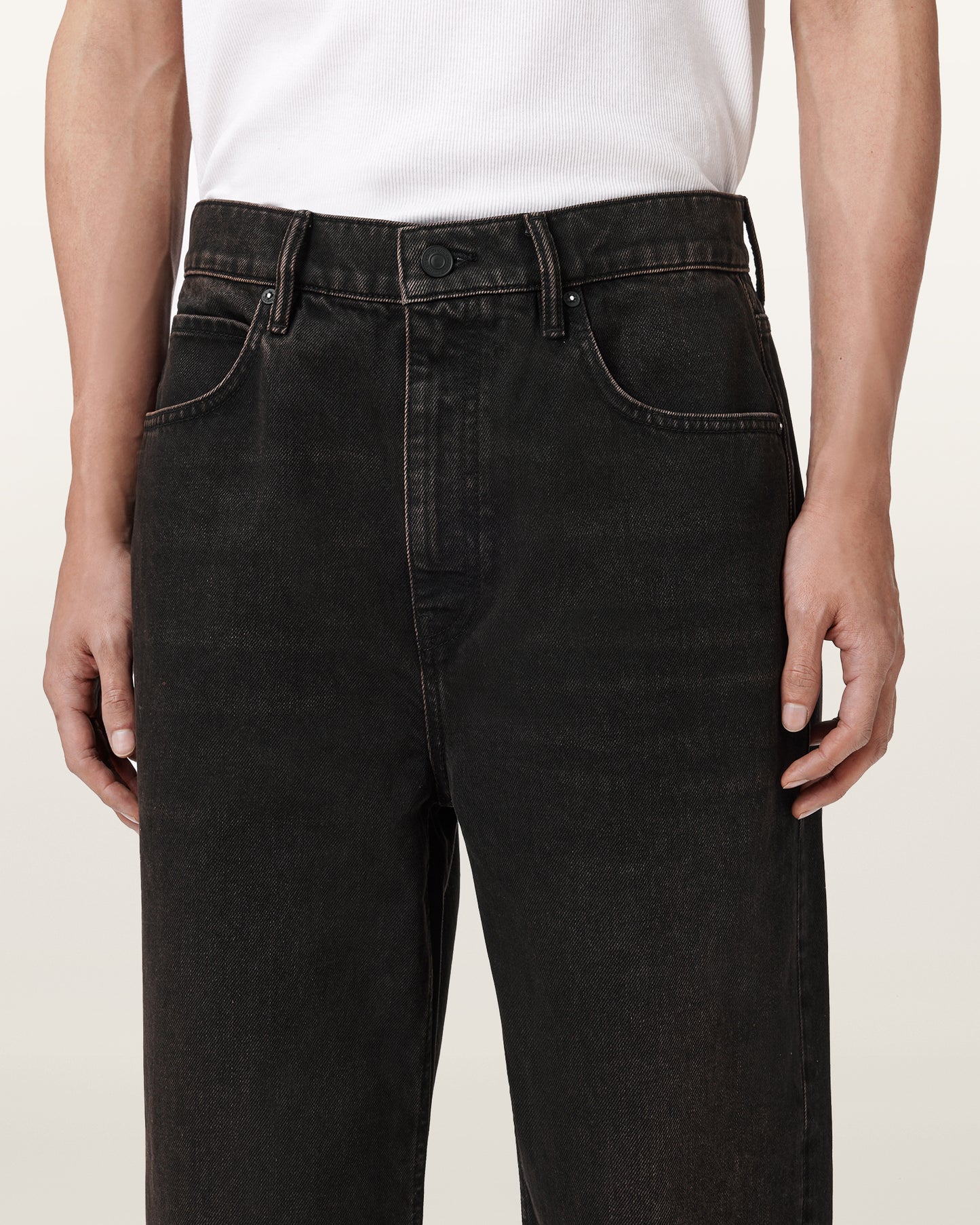 Black ג'ינס ארוך לגברים Lenny - Wide Fit ALLSAINTS