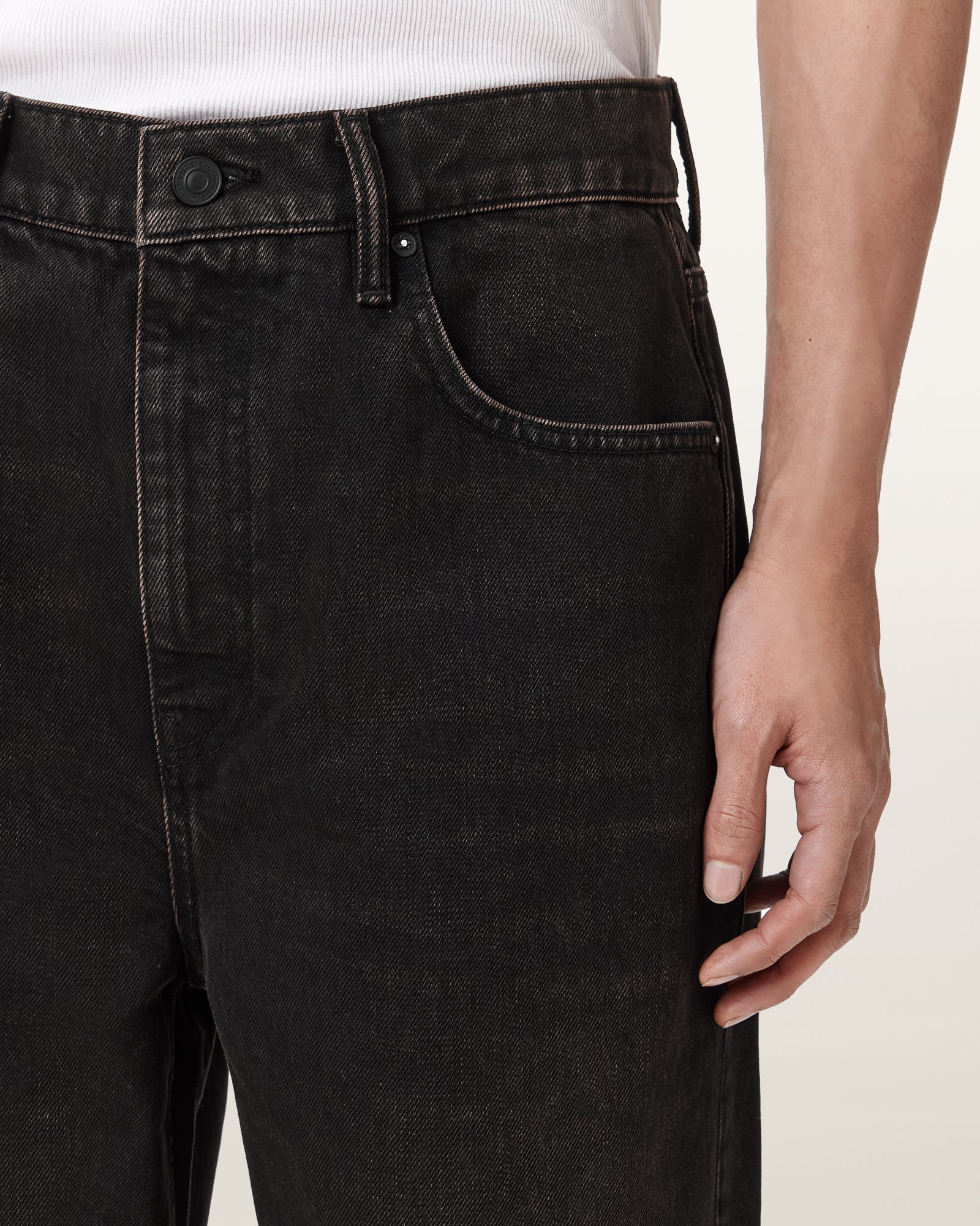 Black ג'ינס ארוך לגברים Lenny - Wide Fit ALLSAINTS