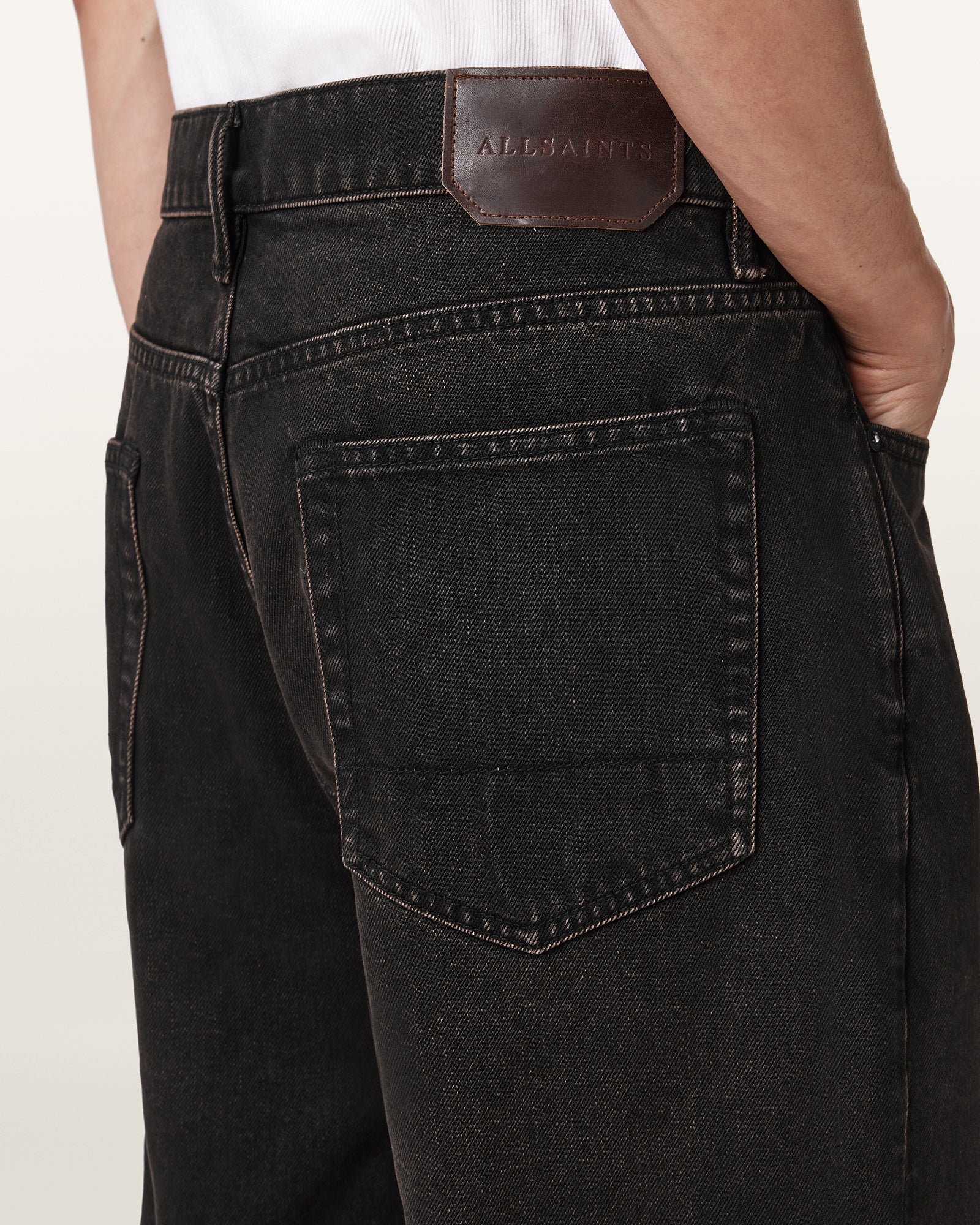 Black ג'ינס ארוך לגברים Lenny - Wide Fit ALLSAINTS