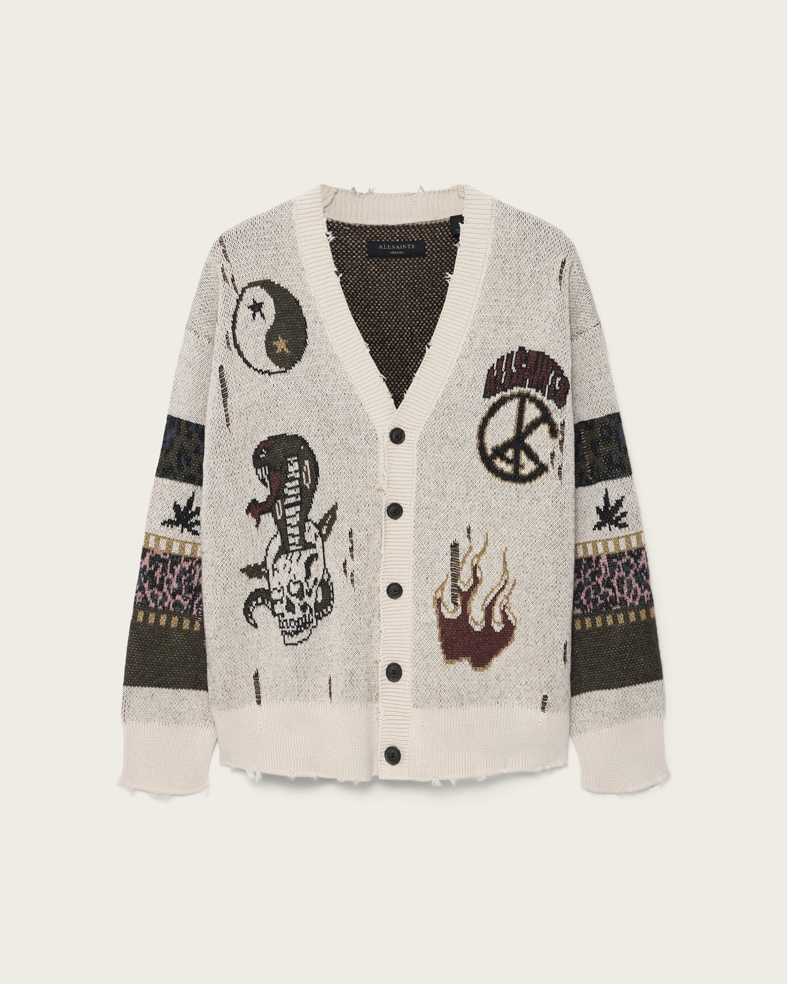 Gray קרדיגן סריג לגברים Bram ALLSAINTS
