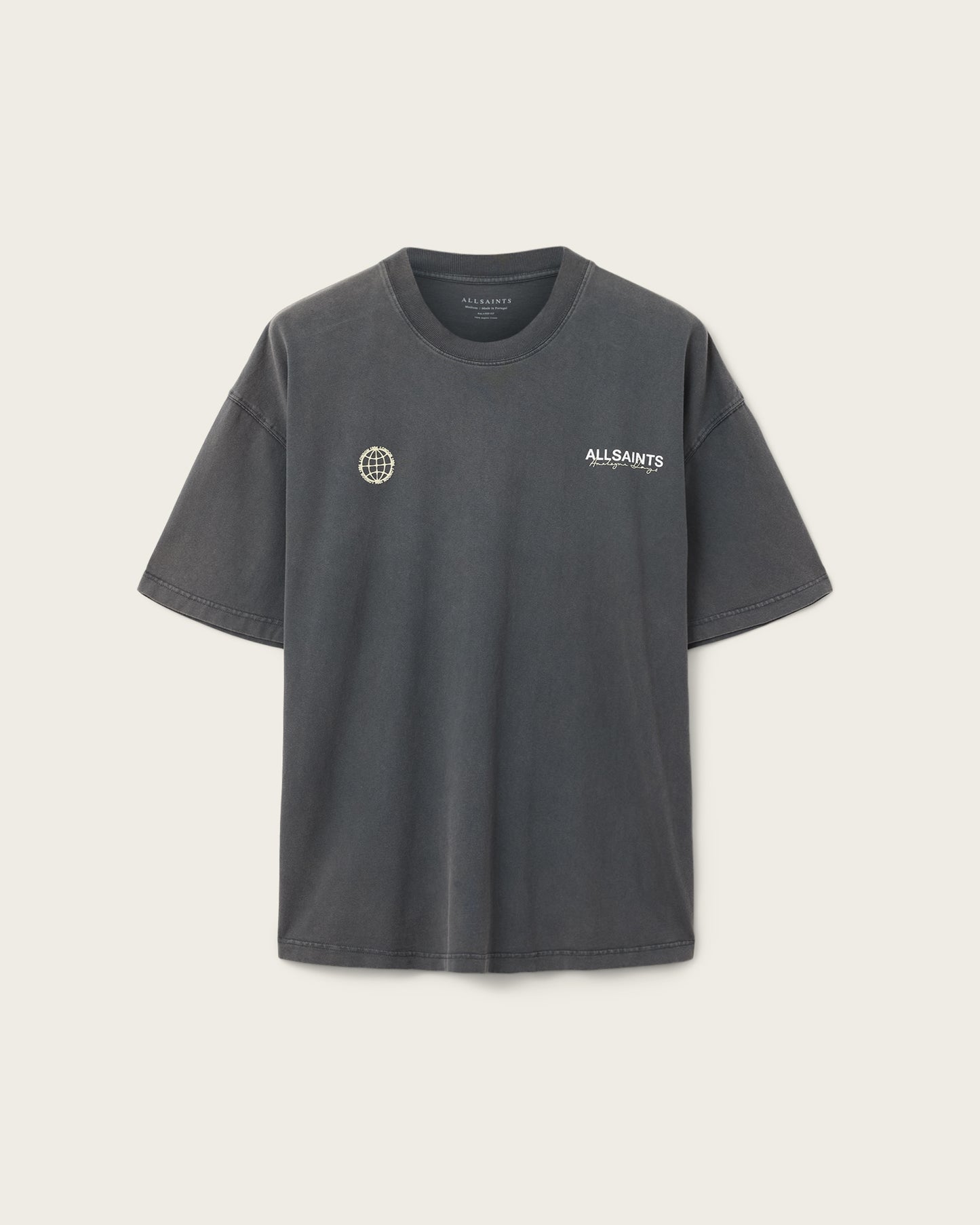 Dark Slate Gray טי שירט קצרה לגברים Emblem SS Crew ALLSAINTS