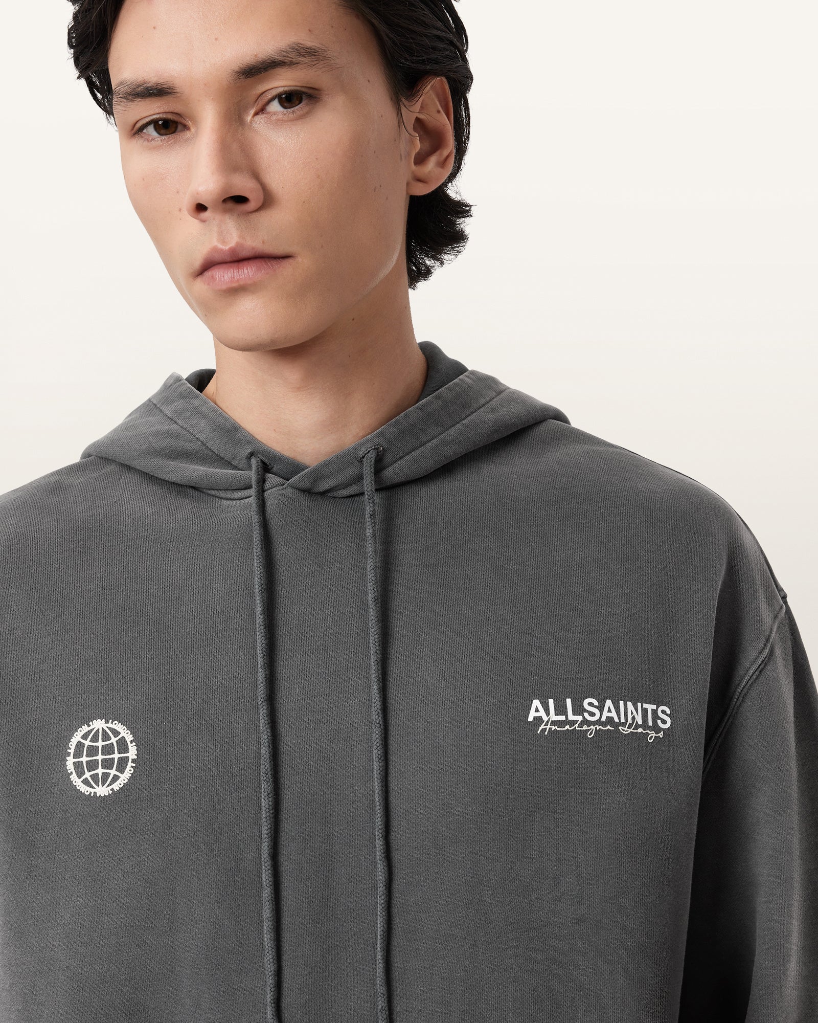 Dim Gray קפוצ'ון לגברים Emblem Oth Hoody ALLSAINTS
