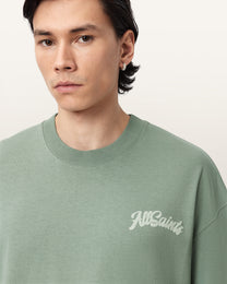 Dark Sea Green טי שירט קצרה לגברים Odyssey SS Crew ALLSAINTS