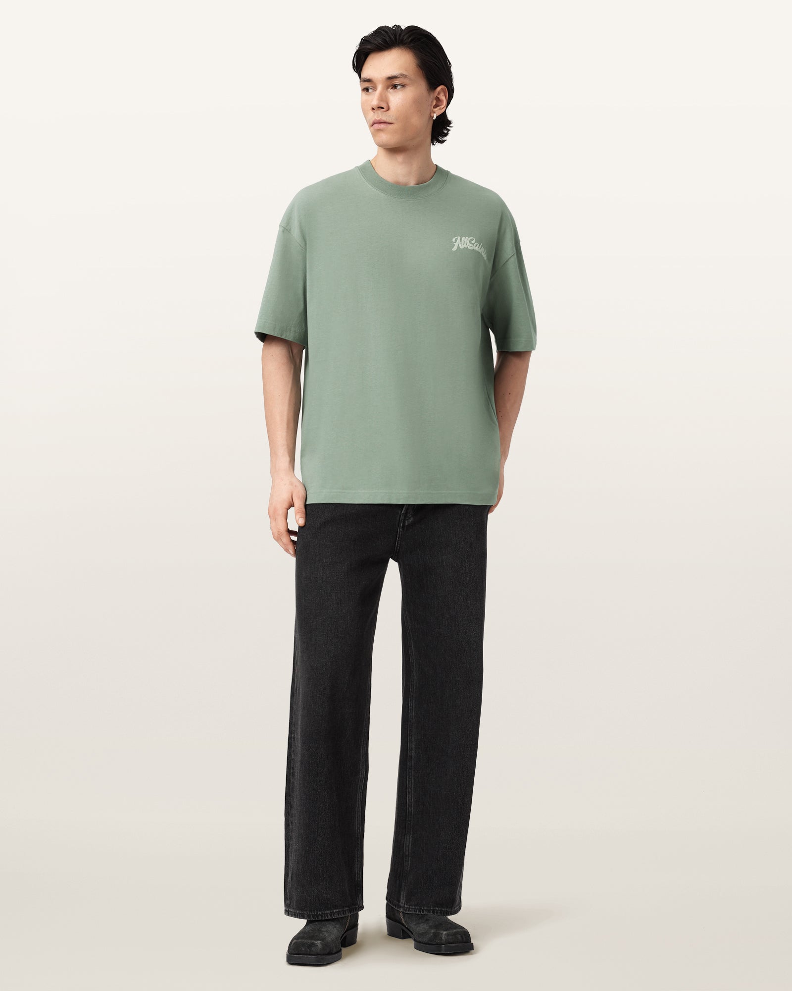 Antique White טי שירט קצרה לגברים Odyssey SS Crew ALLSAINTS