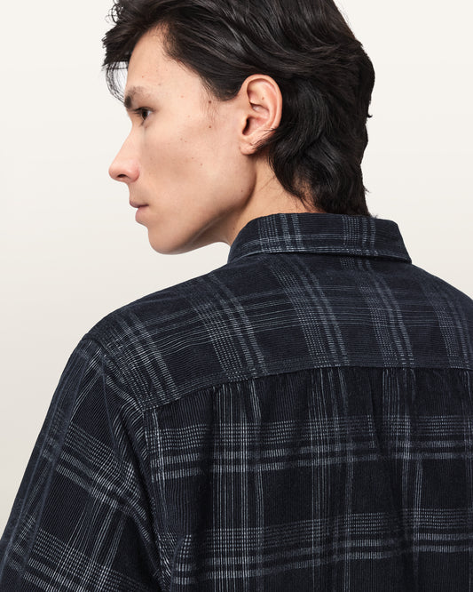 Dark Slate Gray חולצה מכופתרת ארוכה לגברים  Rockley ALLSAINTS