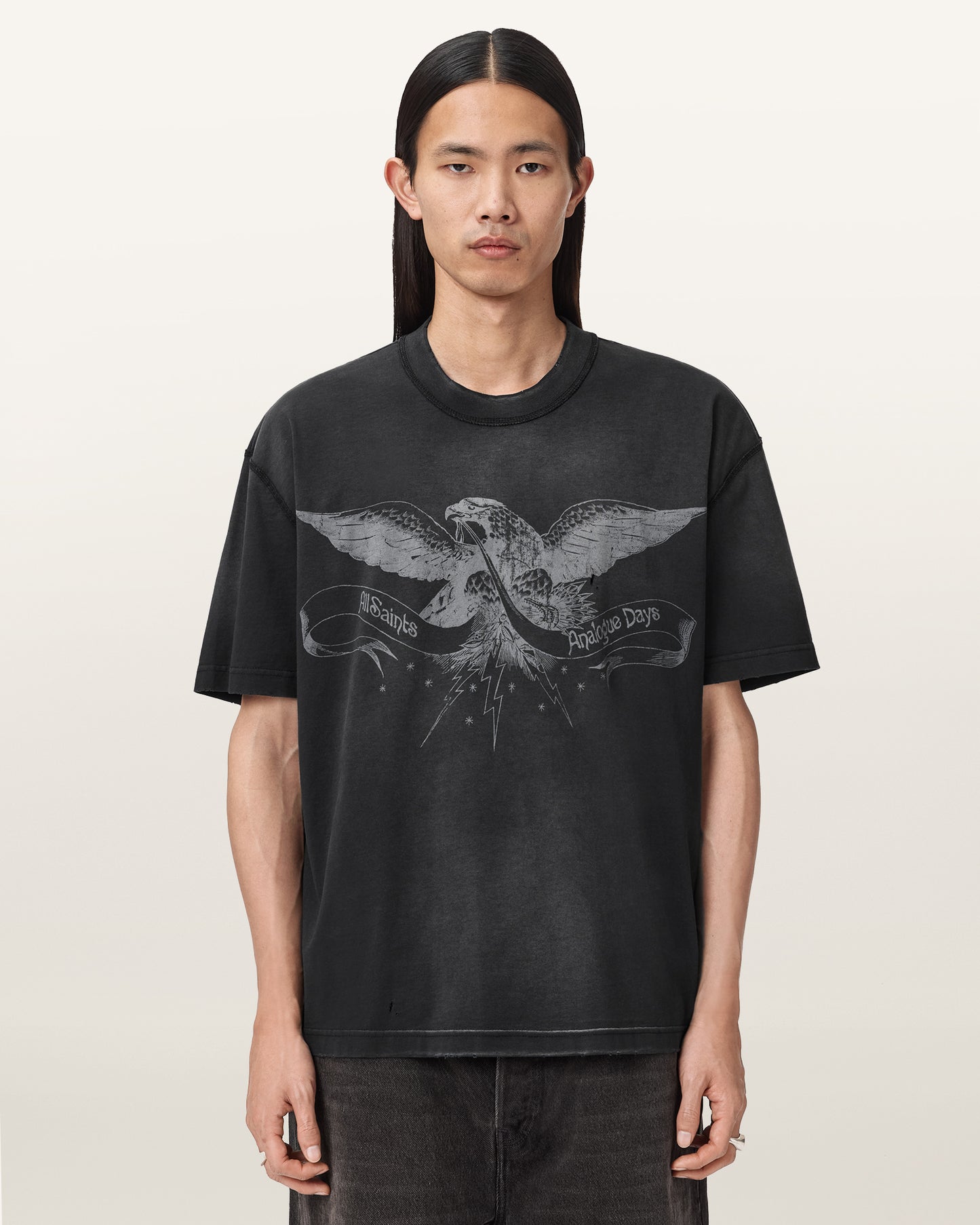 Seashell טי שירט קצרה לגברים Aeterna Ss Crew ALLSAINTS