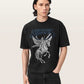 Black טי שירט קצרה עם הדפס גרפי לגברים Seraph ALLSAINTS