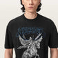 Black טי שירט קצרה עם הדפס גרפי לגברים Seraph ALLSAINTS