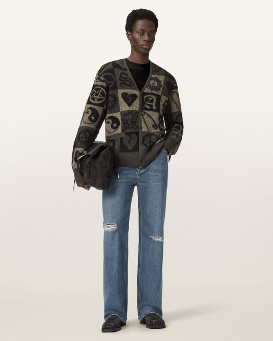 Antique White קרדיגן לגברים Travis Jacquard ALLSAINTS