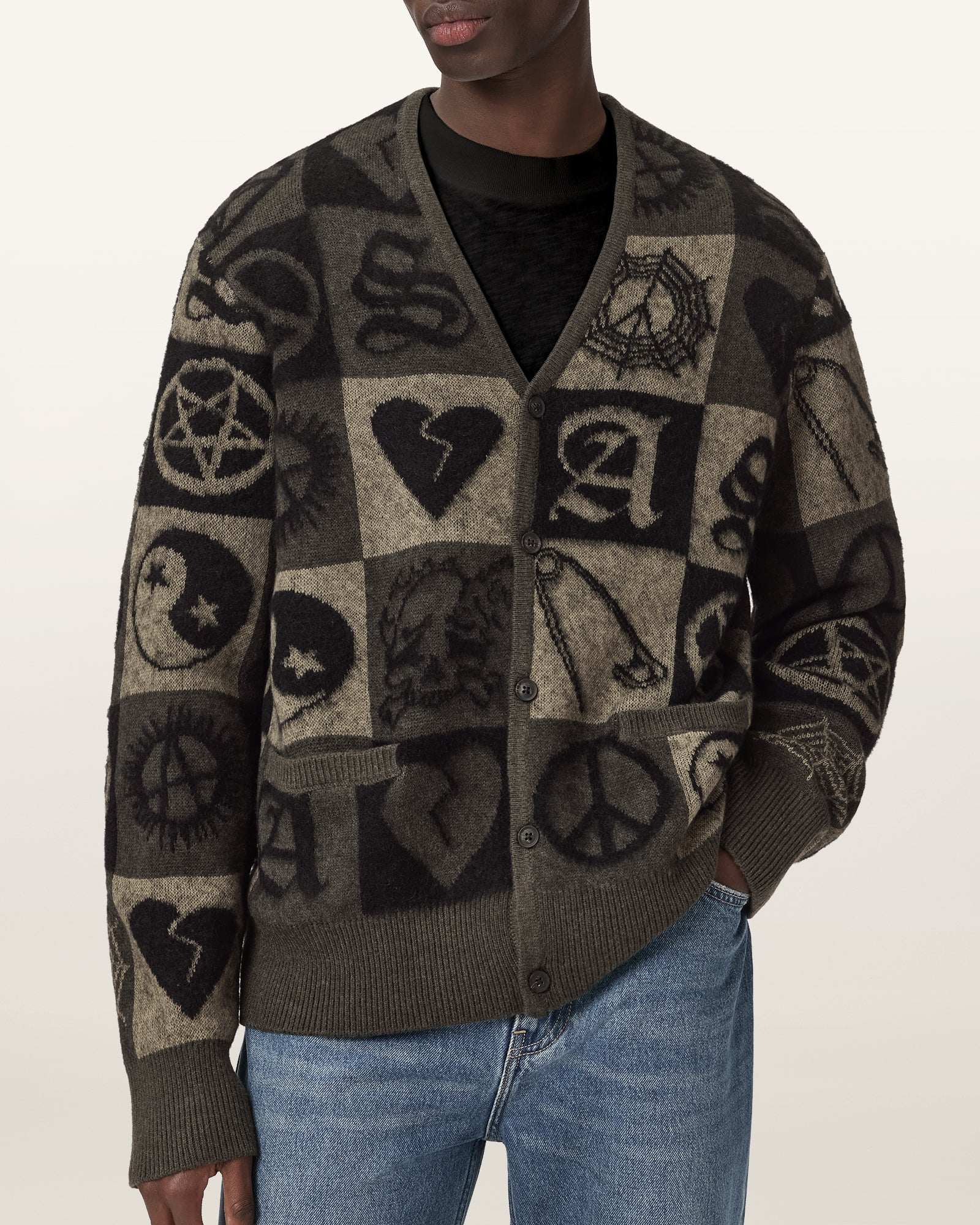 Seashell קרדיגן לגברים Travis Jacquard ALLSAINTS