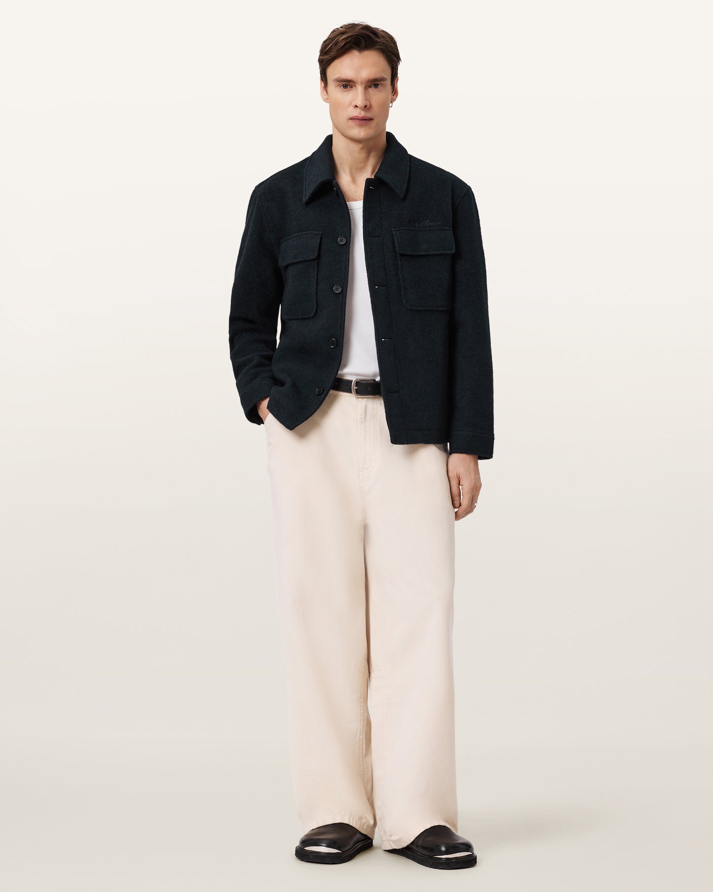 Antique White ג'קט לגברים Cayson Wool ALLSAINTS