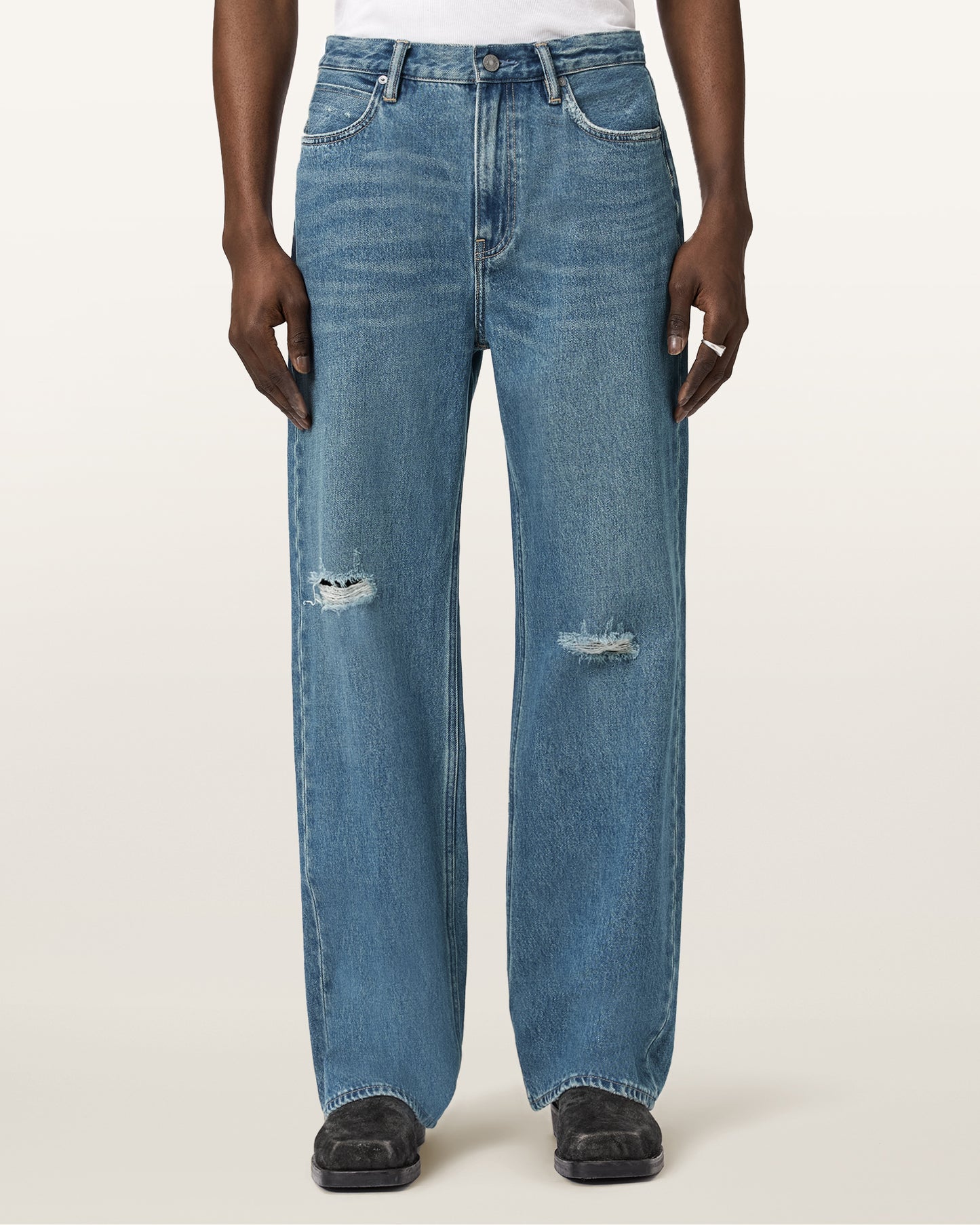 Antique White ג'ינס ארוך לגברים  Lenny -  Loose Fit ALLSAINTS