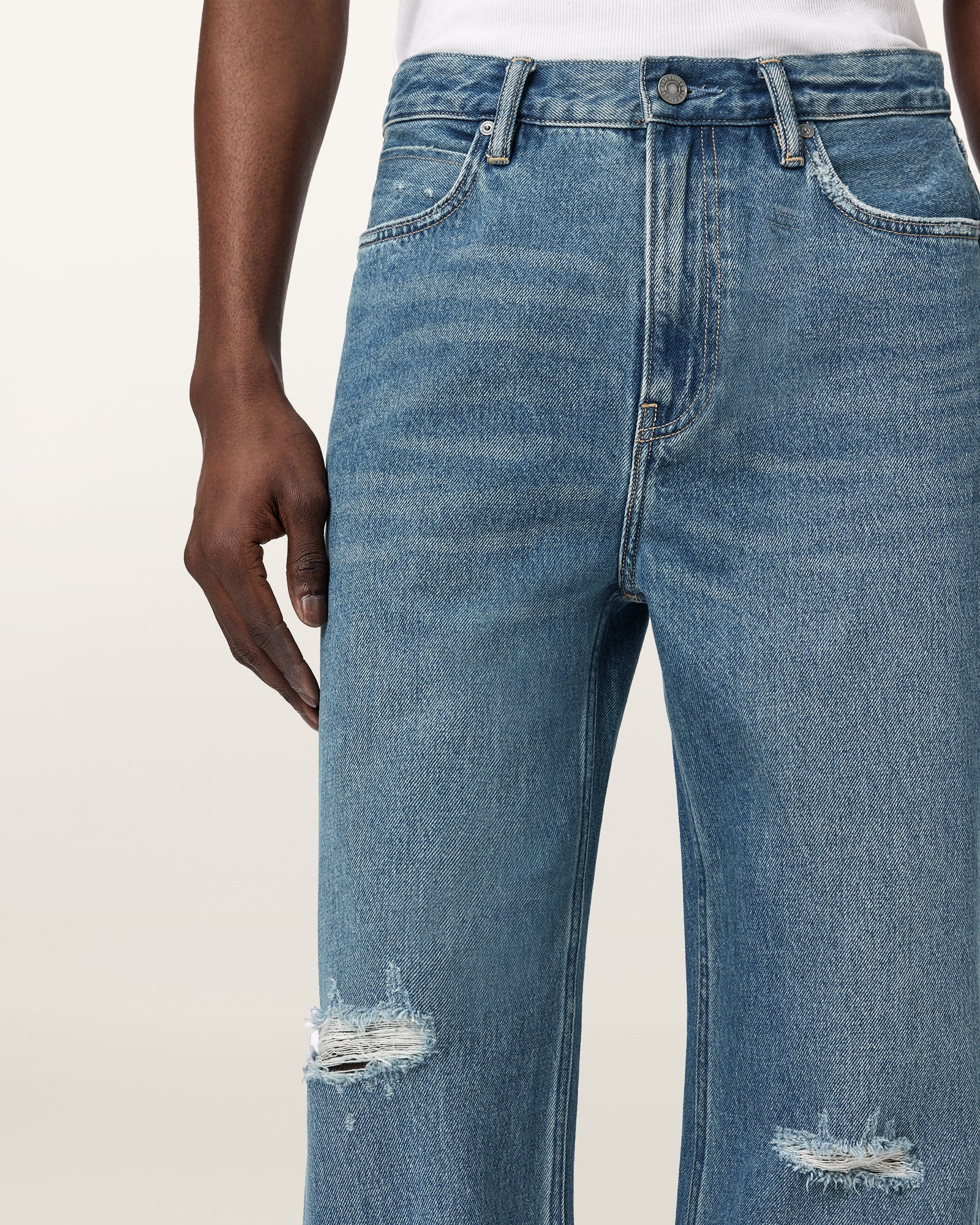 Dim Gray ג'ינס ארוך לגברים  Lenny -  Loose Fit ALLSAINTS