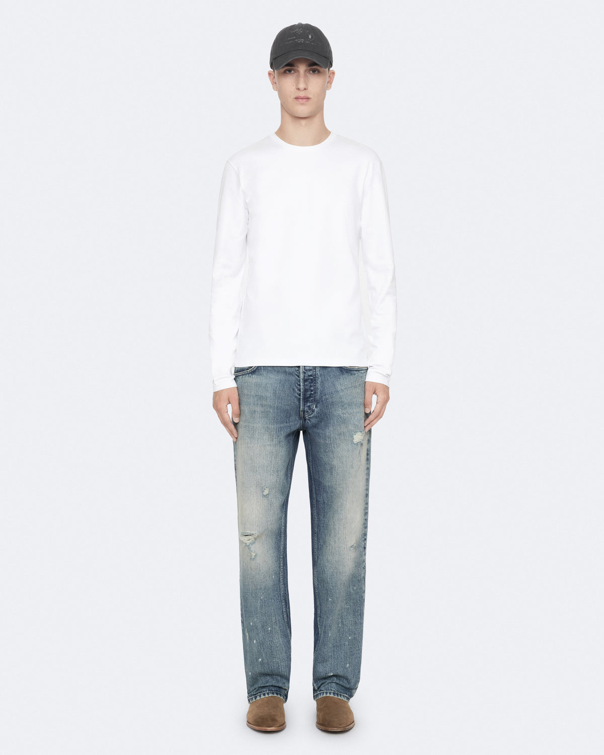 White Smoke טי שירט קצרה לגברים Harris ALLSAINTS