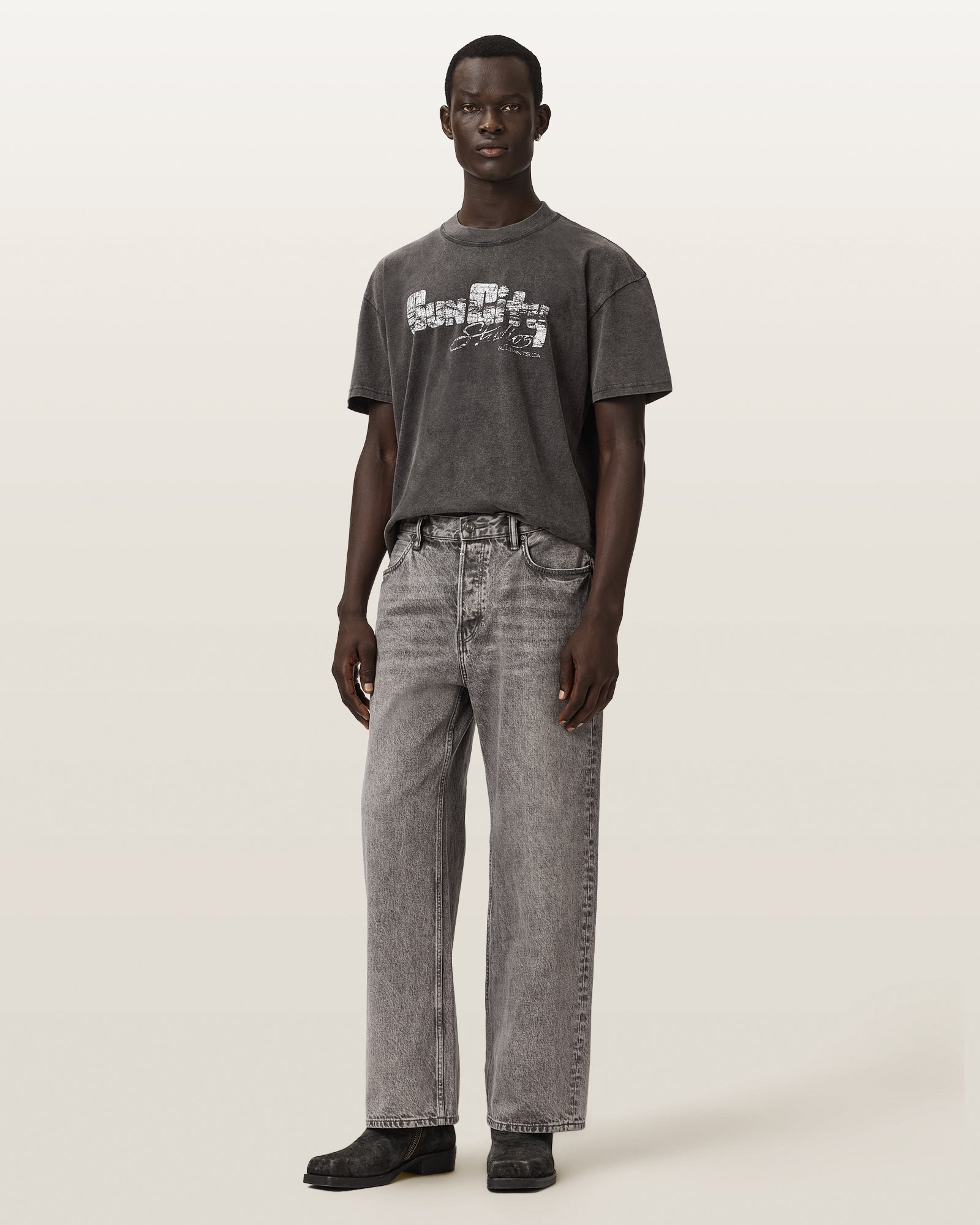 Light Gray ג׳ינס ארוך לגברים Lenny Jean – Wide Fit ALLSAINTS