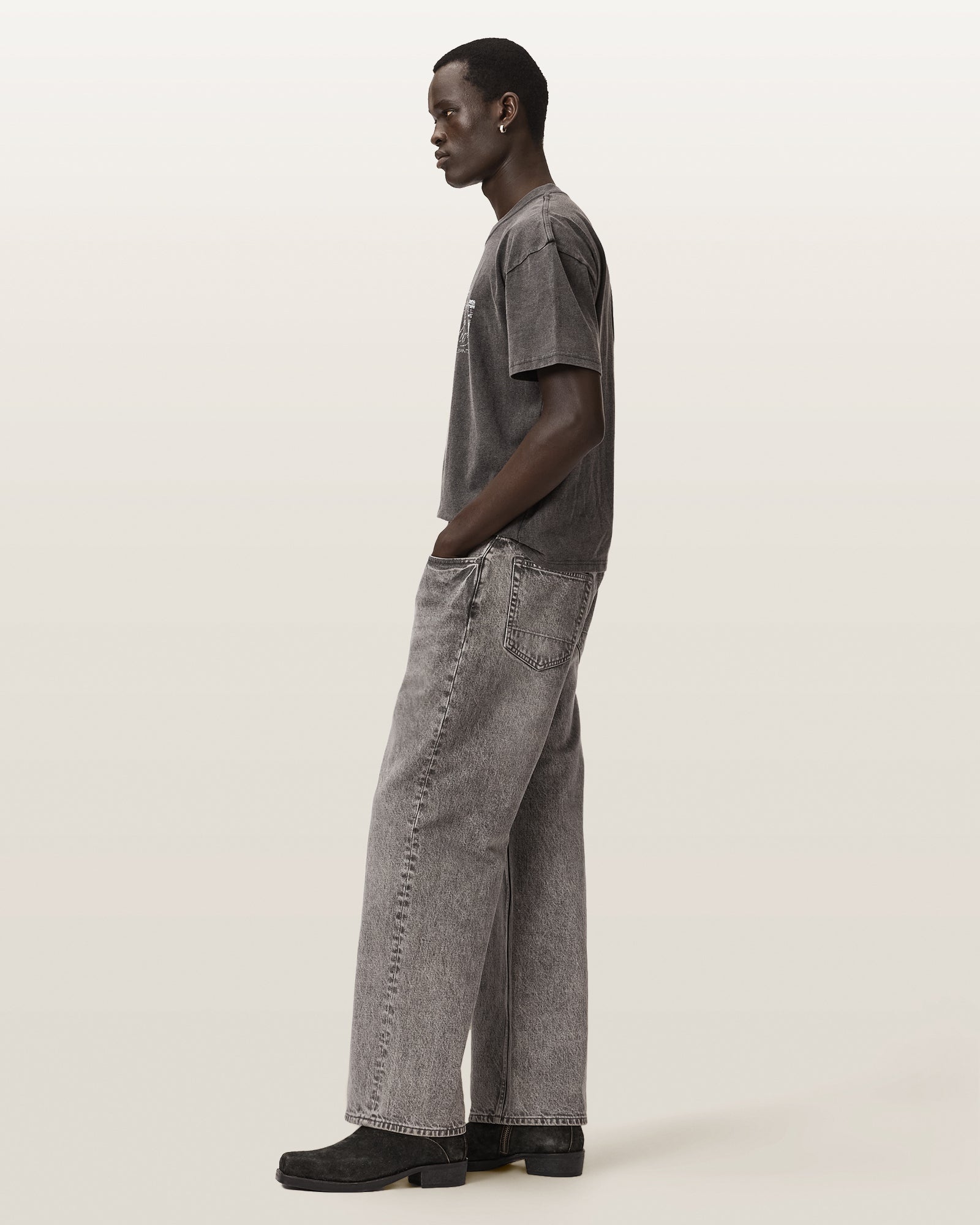 Light Gray ג׳ינס ארוך לגברים Lenny Jean – Wide Fit ALLSAINTS