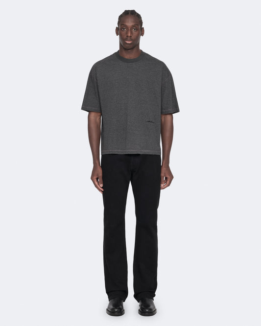 Dark Slate Gray טי שירט קצרה פסים לגברים Axel ALLSAINTS