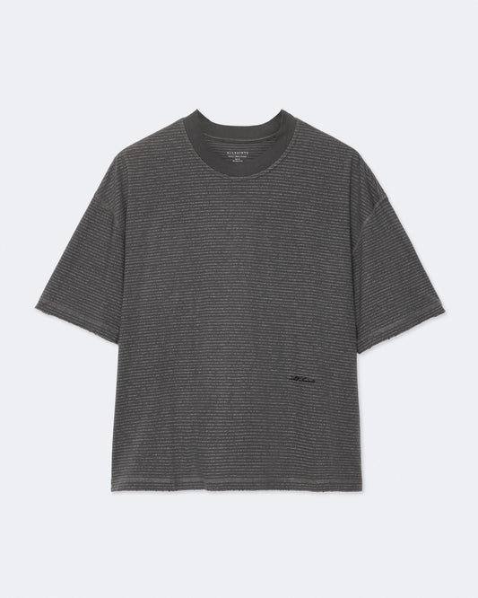 Dark Slate Gray טי שירט קצרה פסים לגברים Axel ALLSAINTS