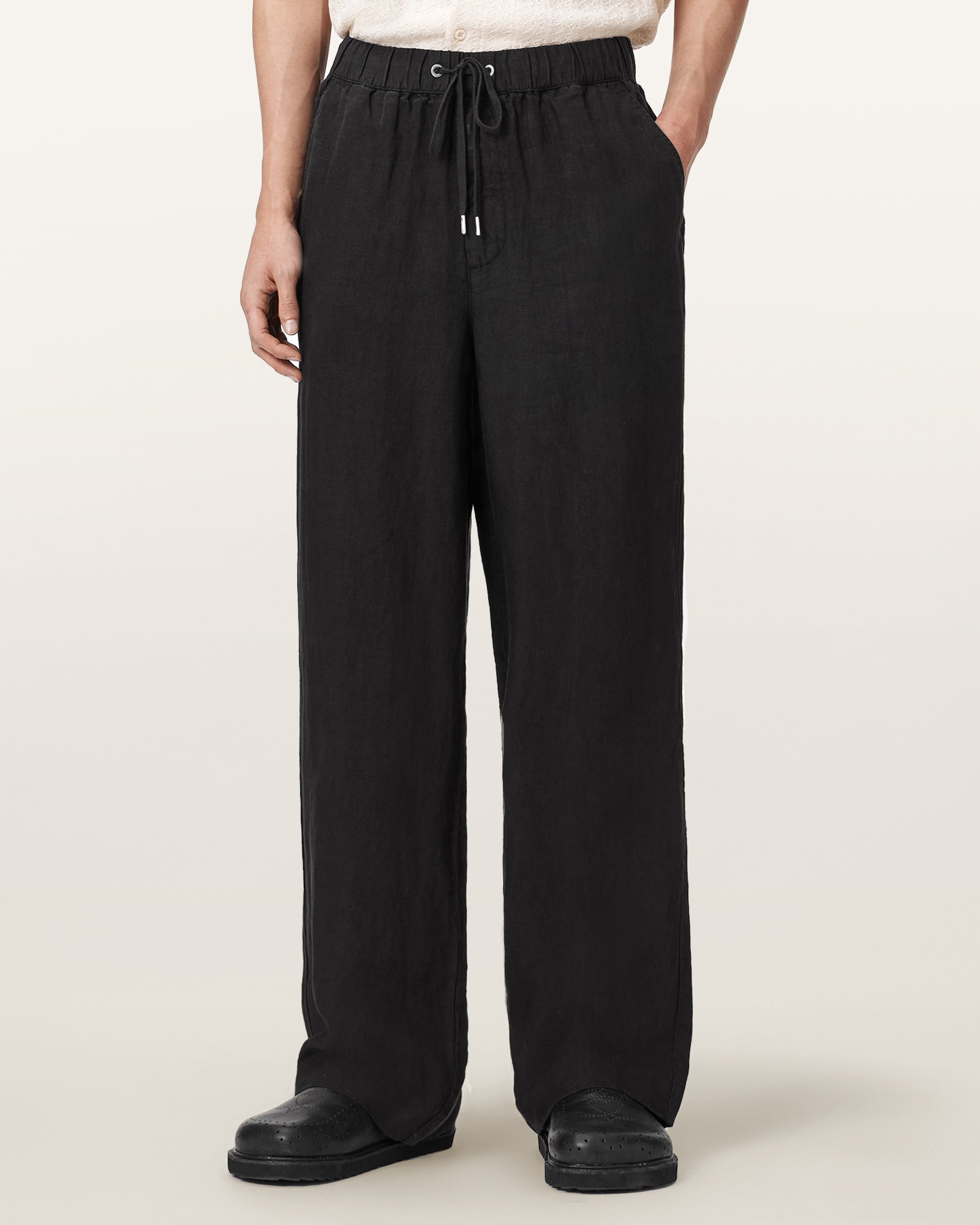 Black מכנסיים ארוכים לגברים Sharp Trouser ALLSAINTS