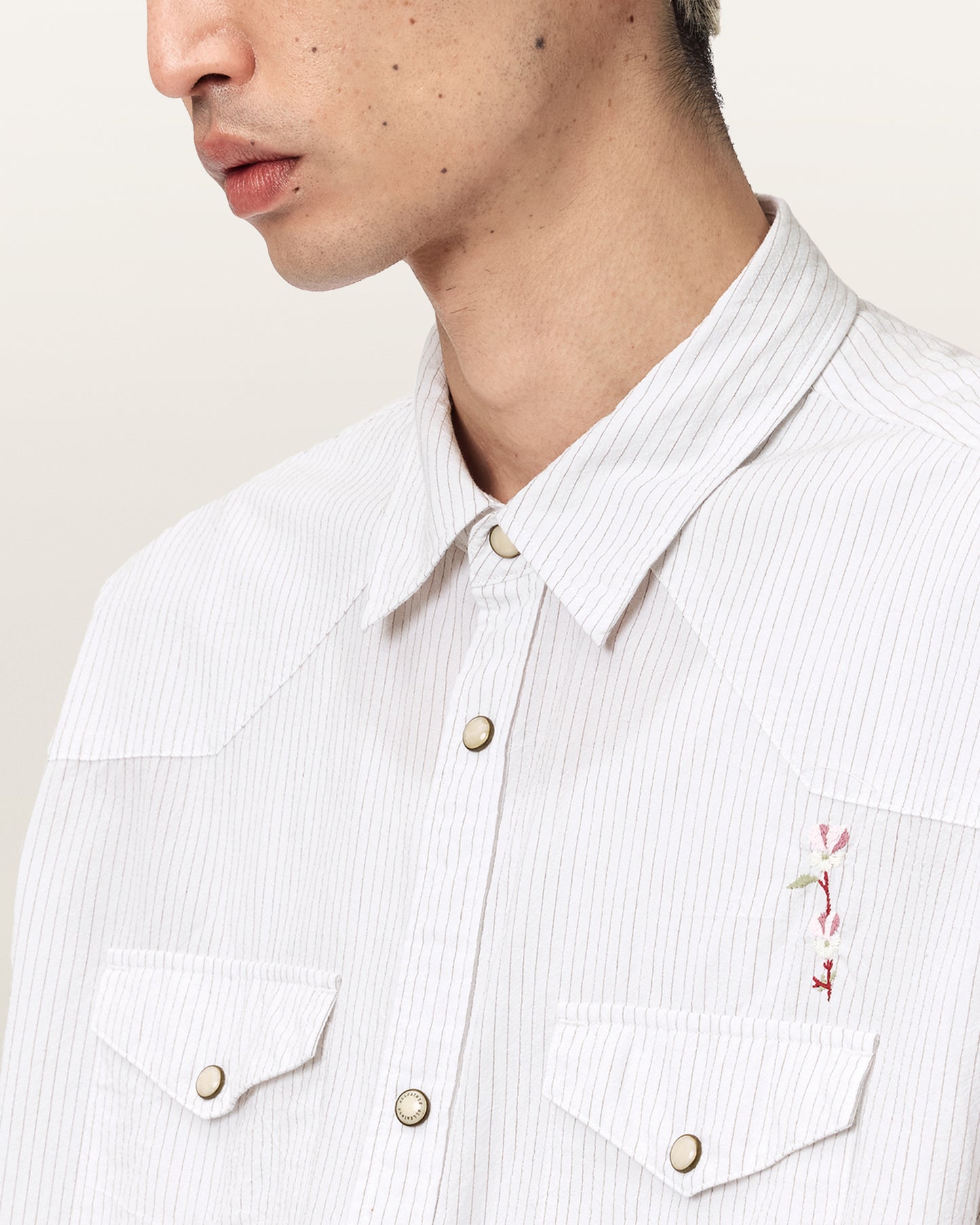 Lavender חולצה מכופתרת ארוכה לגברים Portman LS Shirt ALLSAINTS