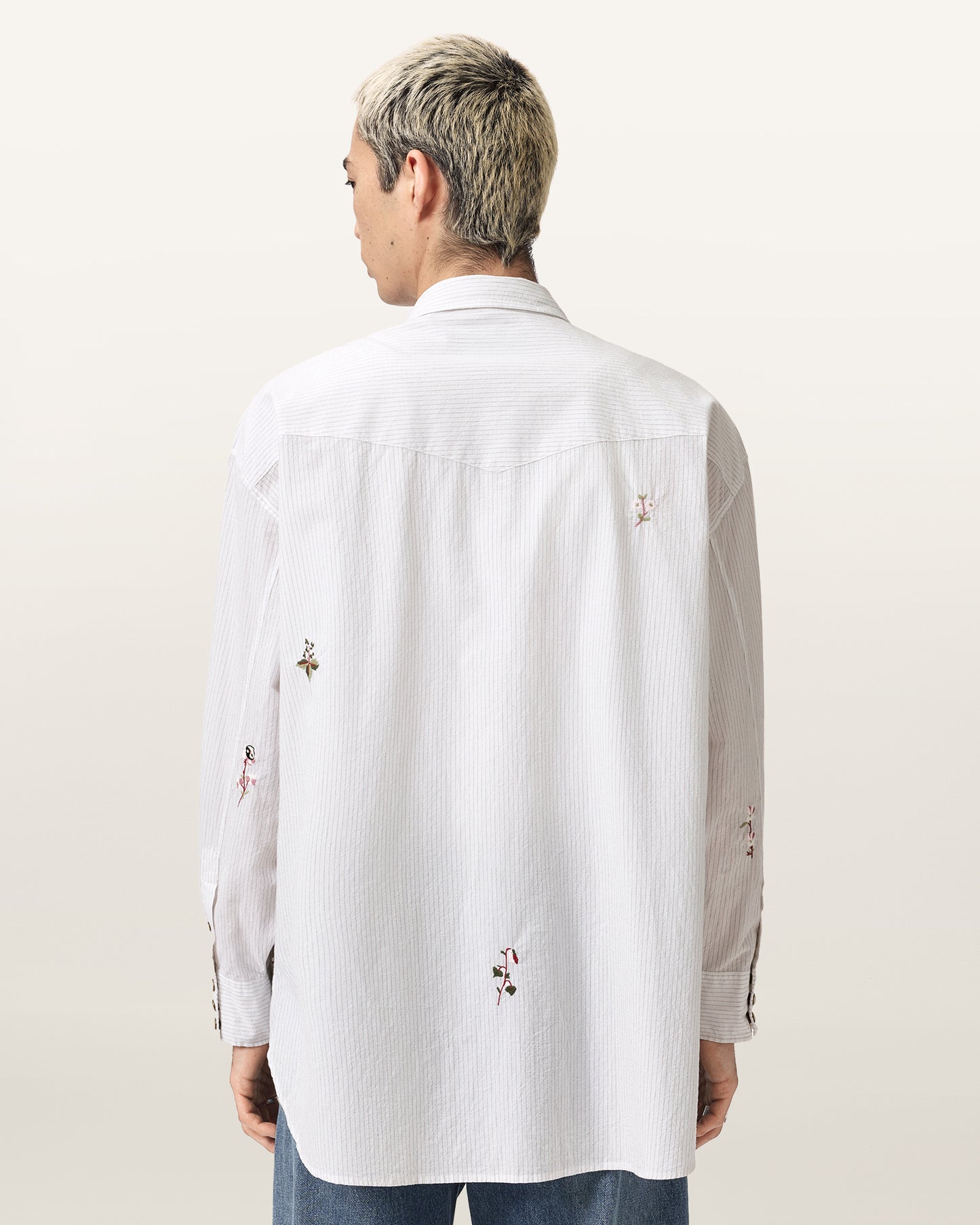 Lavender חולצה מכופתרת ארוכה לגברים Portman LS Shirt ALLSAINTS