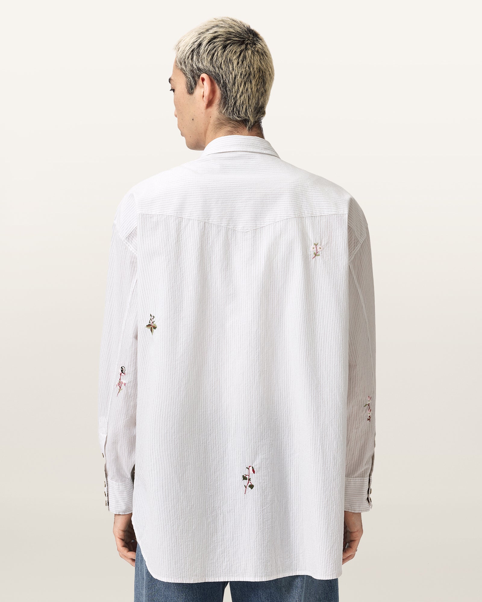 Lavender חולצה מכופתרת ארוכה לגברים Portman LS Shirt ALLSAINTS