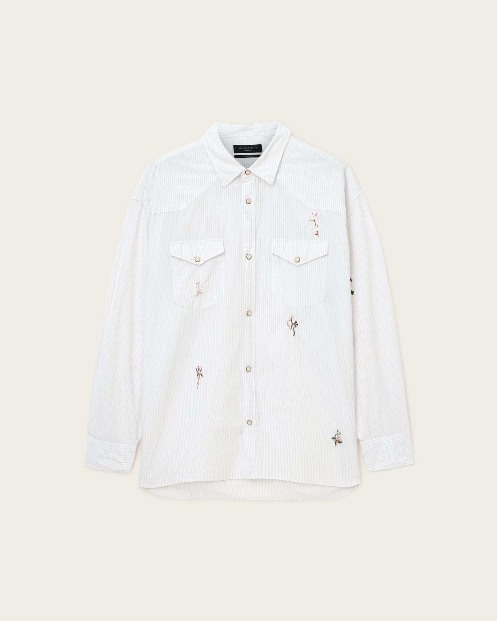 Lavender חולצה מכופתרת ארוכה לגברים Portman LS Shirt ALLSAINTS