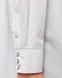 Light Gray חולצה מכופתרת ארוכה לגברים Portman LS Shirt ALLSAINTS