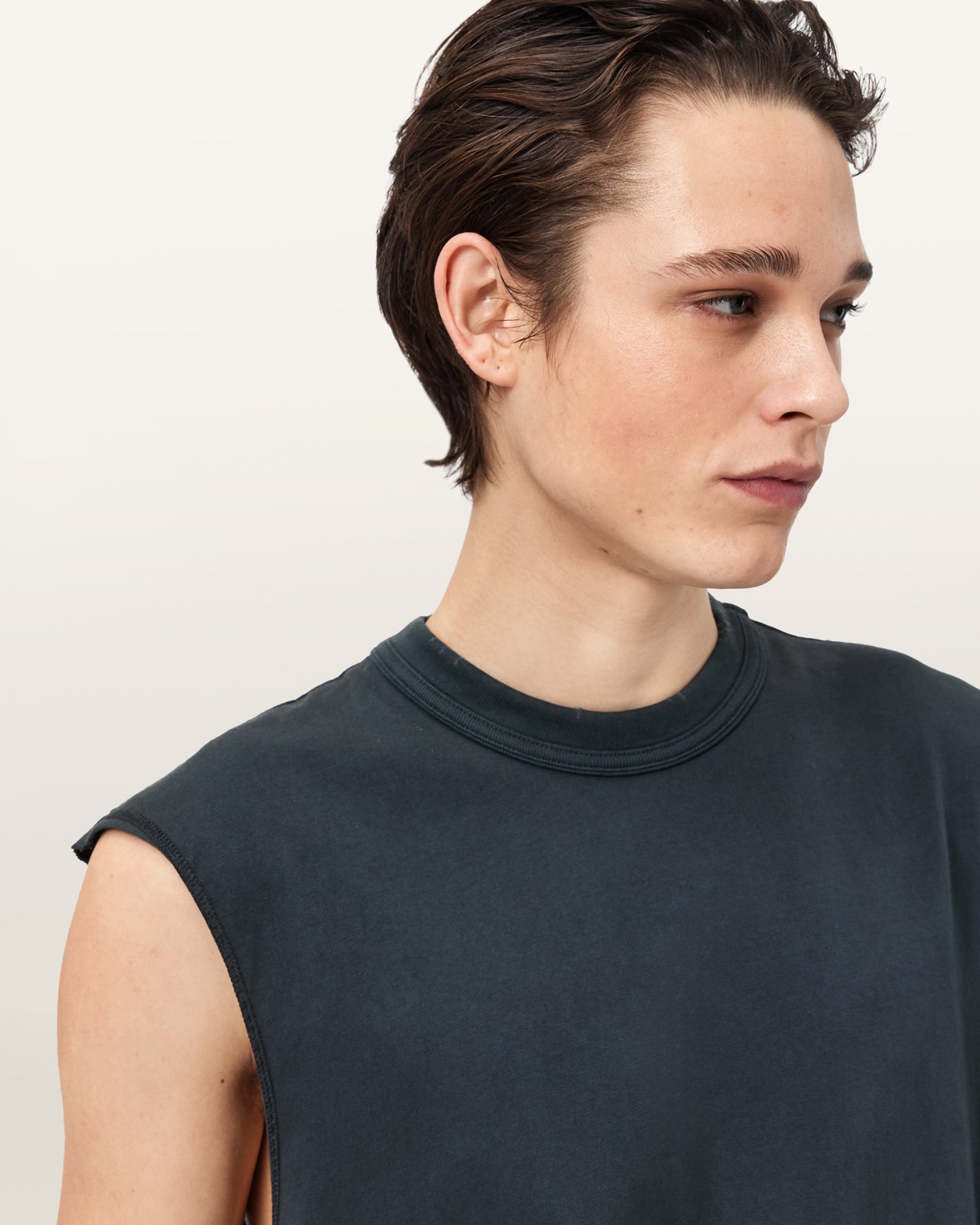 Dark Slate Gray גופיה לגברים Cole Sl Crew ALLSAINTS