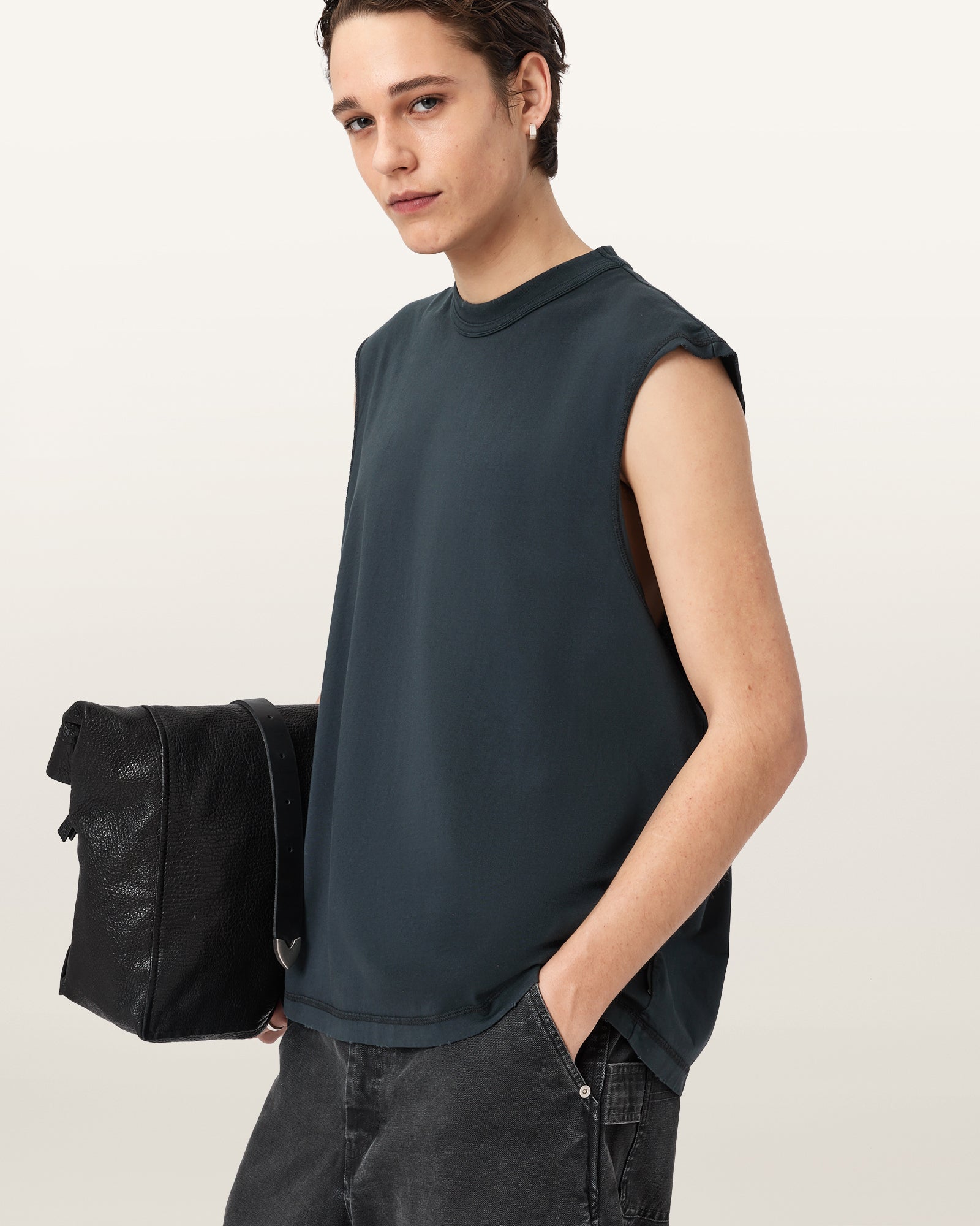 Seashell גופיה לגברים Cole Sl Crew ALLSAINTS