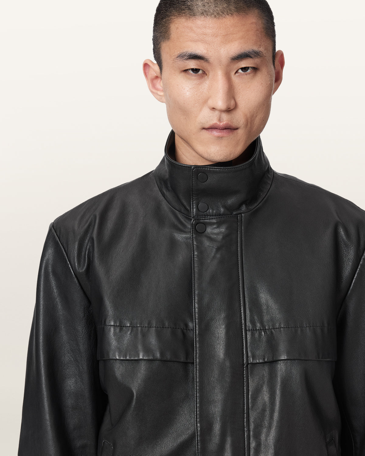 Dark Slate Gray Stenton jacket ג'קט עור לגברים ALLSAINTS