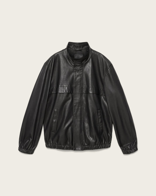 Dark Slate Gray Stenton jacket ג'קט עור לגברים ALLSAINTS