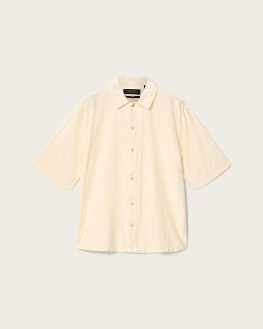 Antique White חולצת מכופתרת קצרה לגברים Cenizo ALLSAINTS