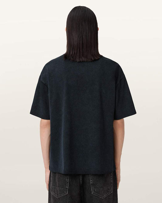 Black טי שירט קצרה לגברים Scale ALLSAINTS