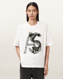Seashell טי שירט קצרה לגברים Scale SS Crew ALLSAINTS