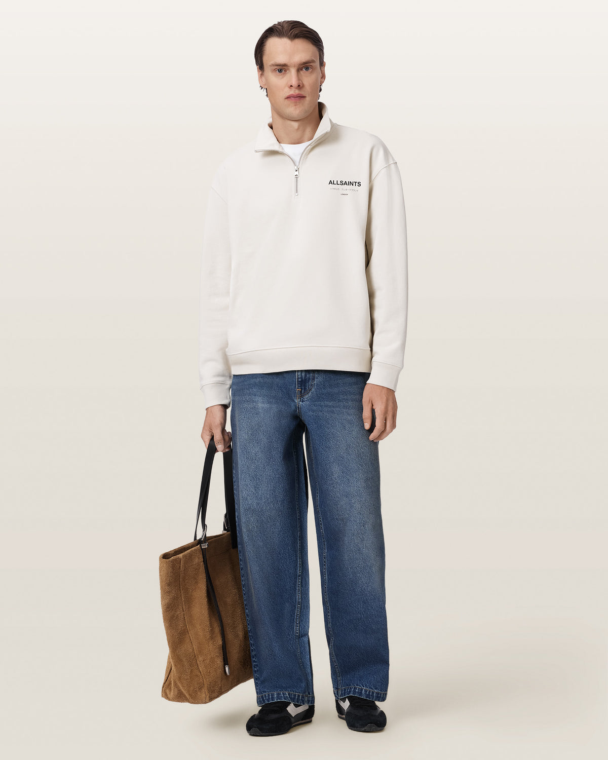 Antique White Orbit ג'ינס ארוך לגברים ALLSAINTS