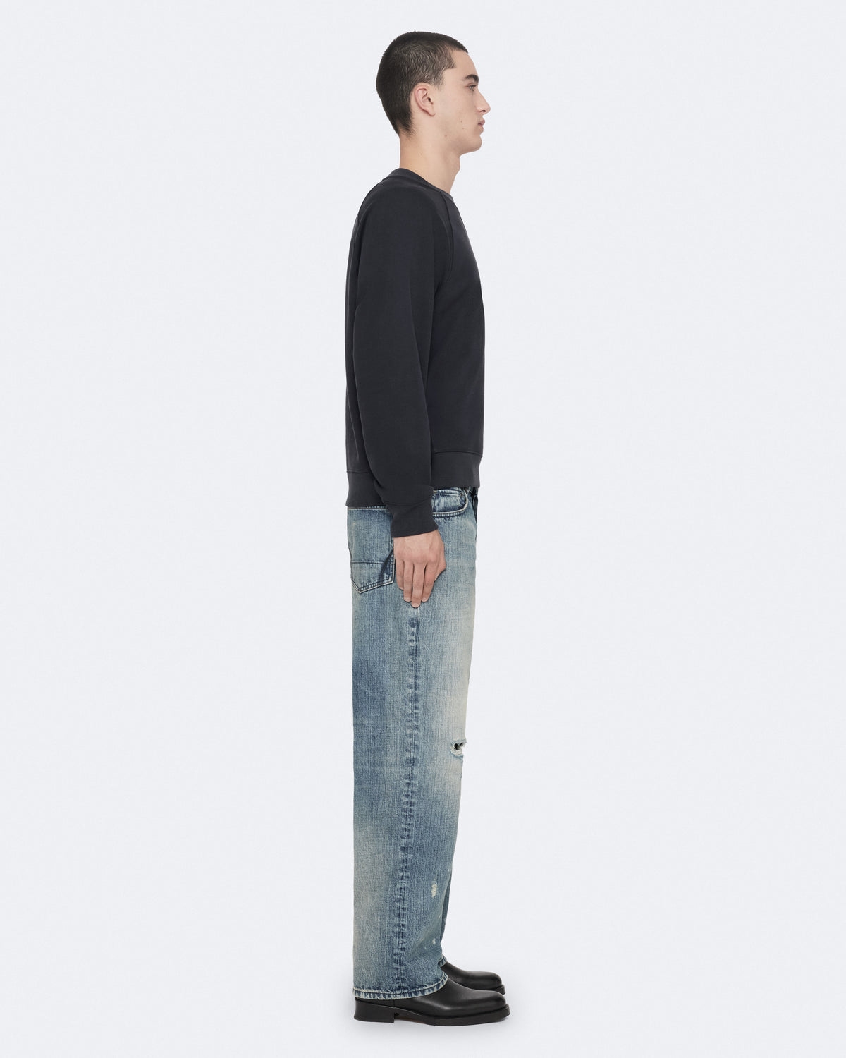 Dark Slate Gray Harlow crew סוודר לגברים ALLSAINTS