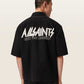 Black חולצה מכופתרת קצרv אוברסייז לגברים Synth ALLSAINTS