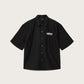Black חולצה מכופתרת קצרv אוברסייז לגברים Synth ALLSAINTS