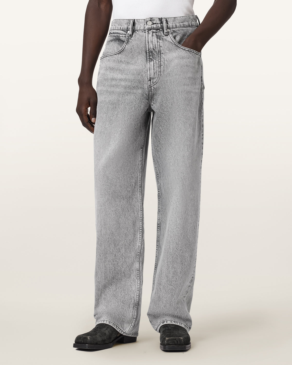 Antique White ג'ינס ארוך לגברים Rivet - Relaxed Fit ALLSAINTS