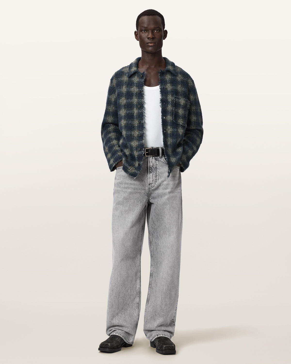 Antique White ג'ינס ארוך לגברים Rivet - Relaxed Fit ALLSAINTS