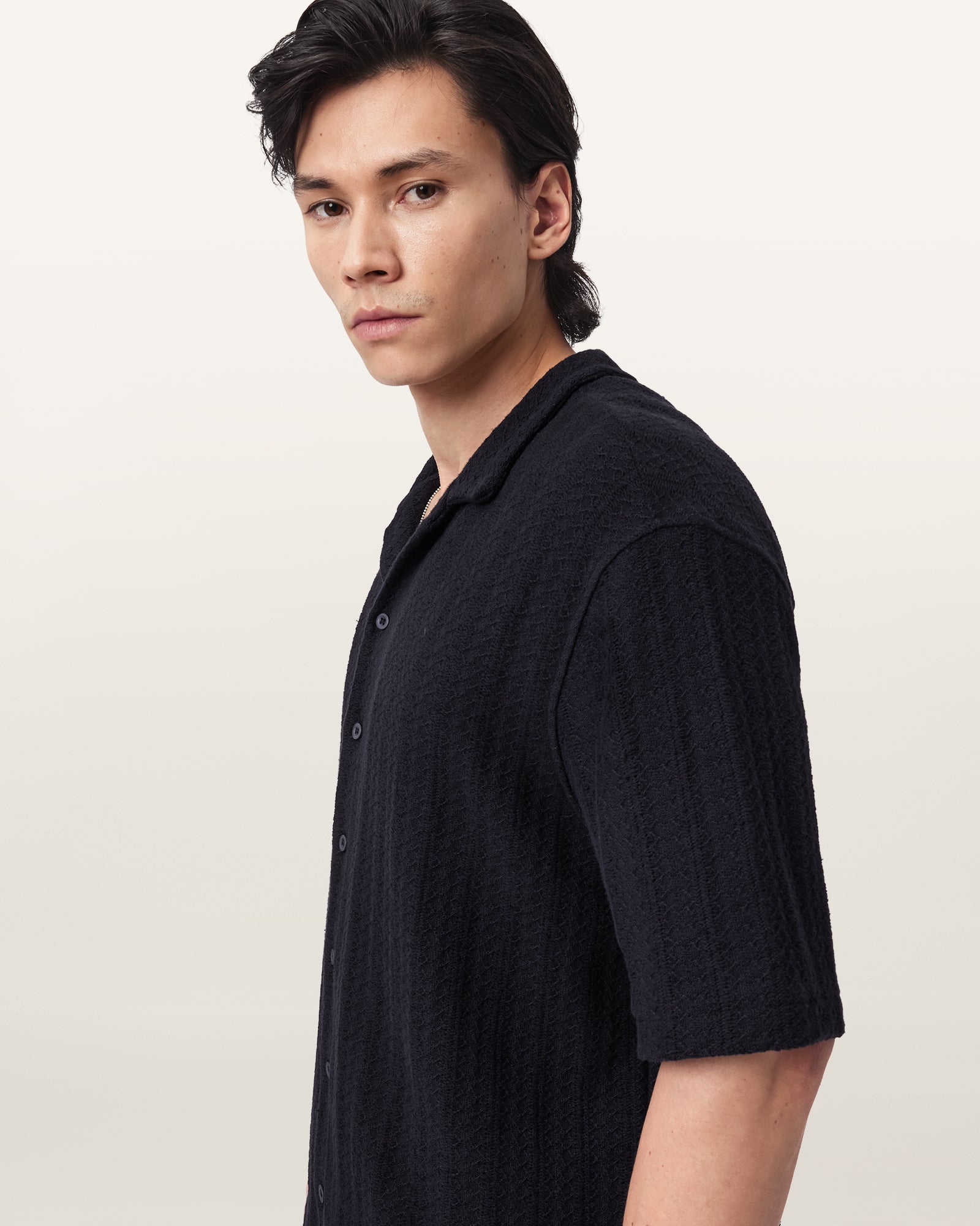 Seashell חולצה מכופתרת קצרה לגברים Trace ALLSAINTS