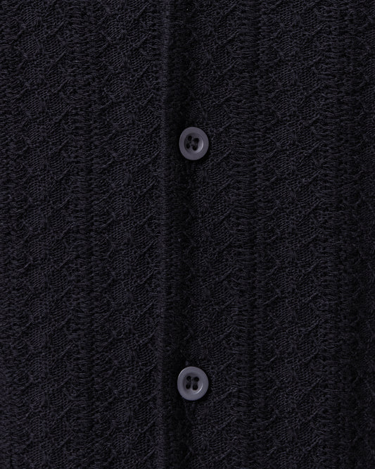 Black חולצה מכופתרת קצרה לגברים Trace ALLSAINTS