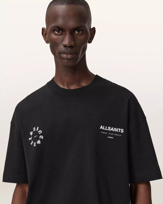 Black טי שירט קצרה לגברים Kindred ALLSAINTS