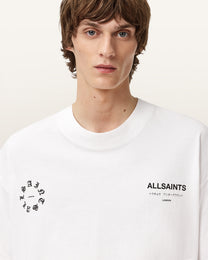 White Smoke טי שירט קצרה לגברים Washed Tee ALLSAINTS