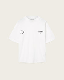White Smoke טי שירט קצרה לגברים Washed Tee ALLSAINTS