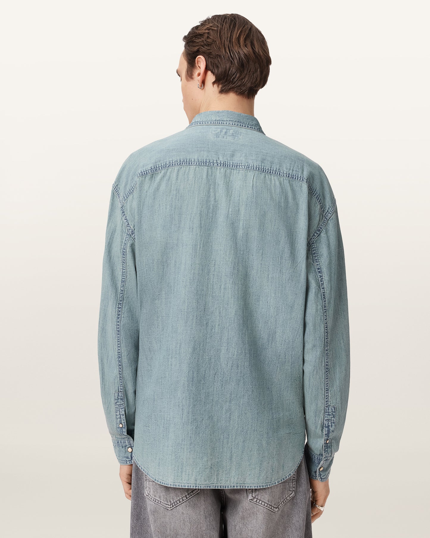 Seashell חולצה מכופתרת ארוכה לגברים Gribbs LS Shirt ALLSAINTS
