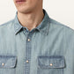 Dark Gray חולצה מכופתרת ארוכה לגברים Gribbs LS Shirt ALLSAINTS