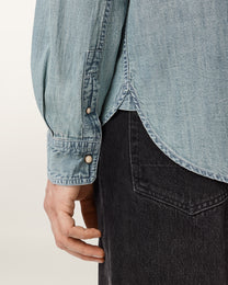 Dark Slate Gray חולצה מכופתרת ארוכה לגברים Gribbs LS Shirt ALLSAINTS