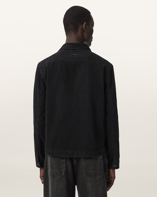 Black Dolwen ls shirt חולצה מכופתרת ארוכה לגברים ALLSAINTS